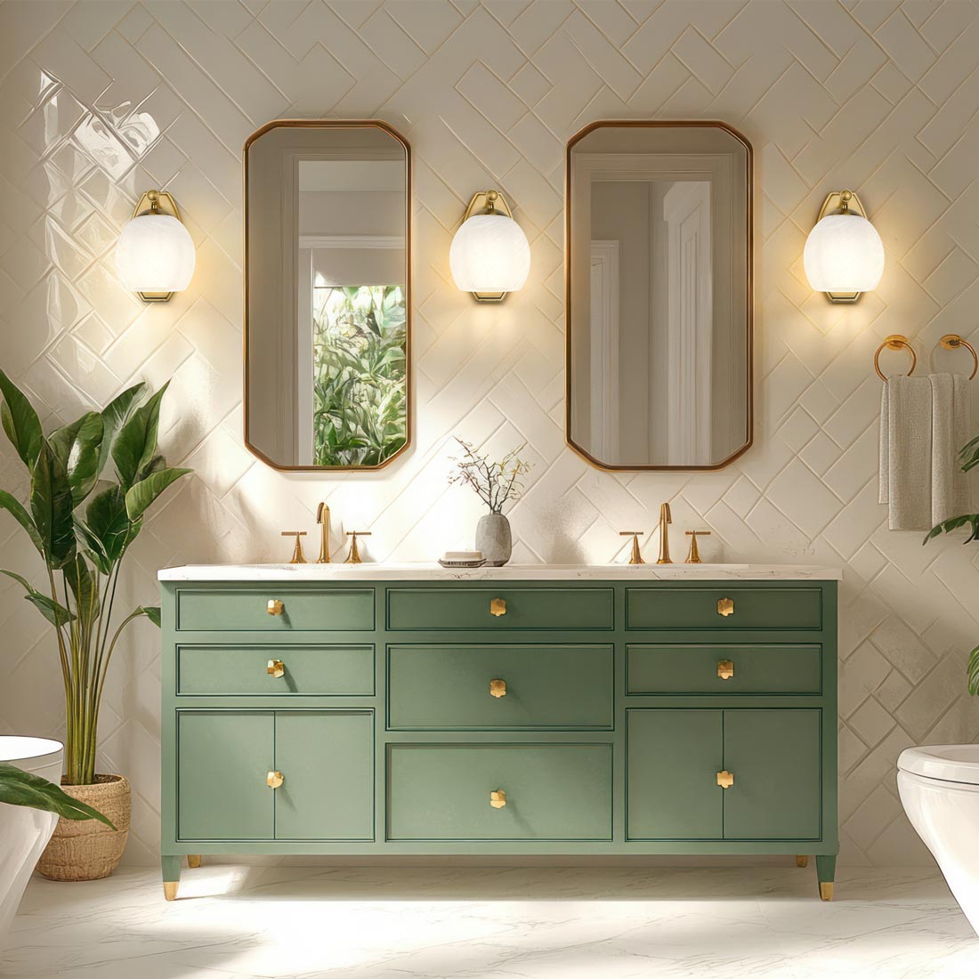 Colette Wall Light in bathroom.