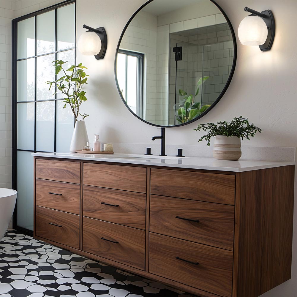 Colette Wall Light in bathroom.
