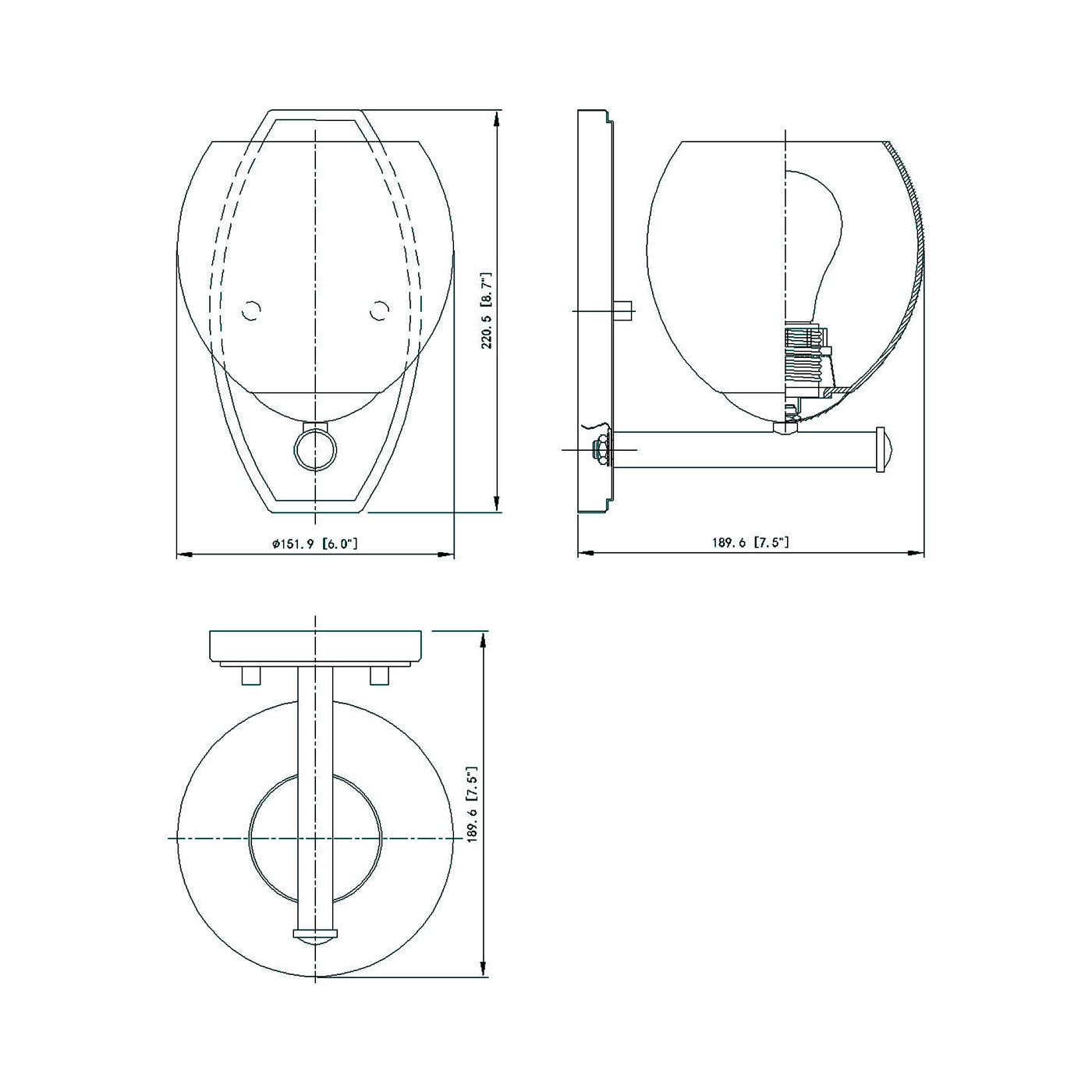 Colette Wall Light - line drawing.