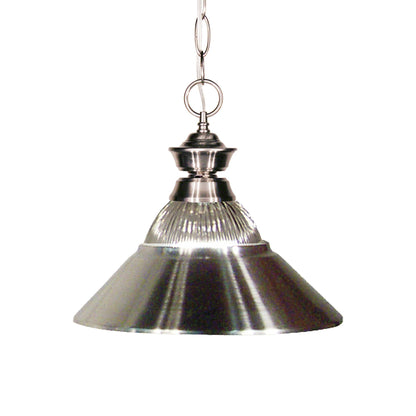 Z-Lite Cone Pendant Light in Brushed Nickel (Clear Ribbed/Brushed Nickel).