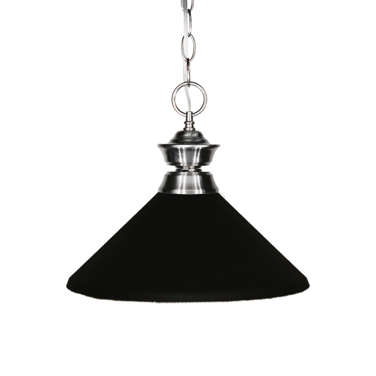 Z-Lite Cone Pendant Light in Brushed Nickel (Matte Black).