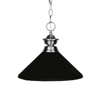 Z-Lite Cone Pendant Light in Brushed Nickel (Matte Black).