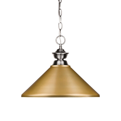 Z-Lite Cone Pendant Light in Brushed Nickel (Satin Gold).