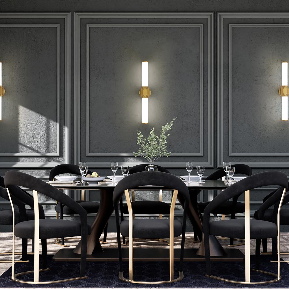 Cooper LED Bath Vanity Light in dining room.