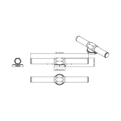 Cooper LED Bath Vanity Light -  line drawing.