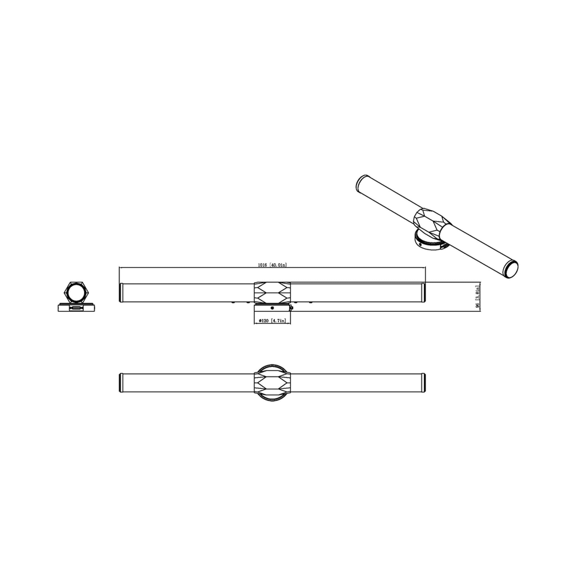 Cooper LED Bath Vanity Light -  line drawing.