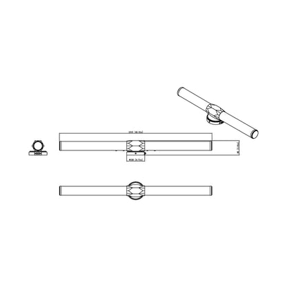 Cooper LED Bath Vanity Light -  line drawing.