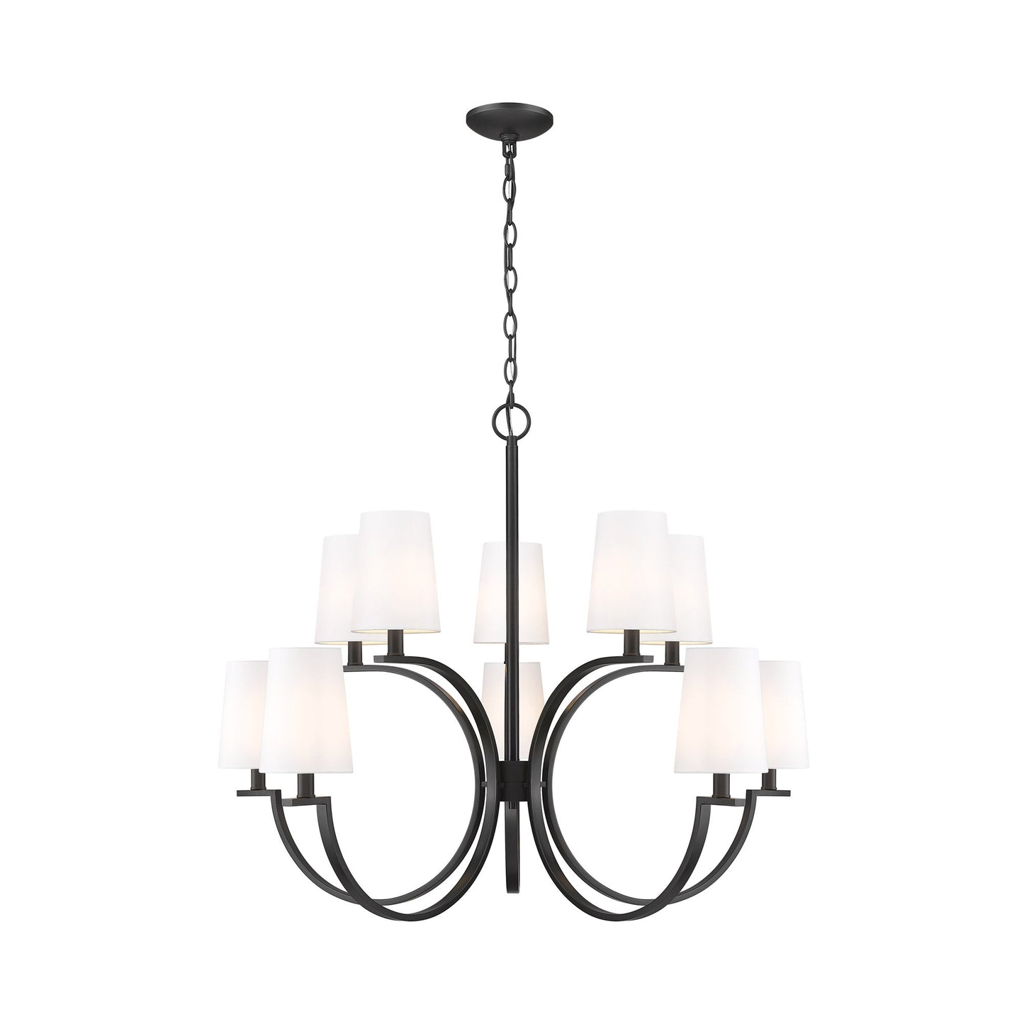 Cordelia Chandelier in Matte Black (10-Light).