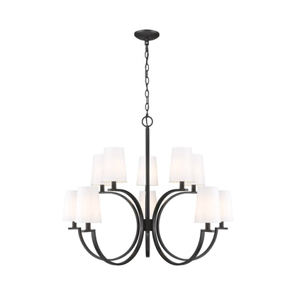 Cordelia Chandelier in Matte Black (10-Light).