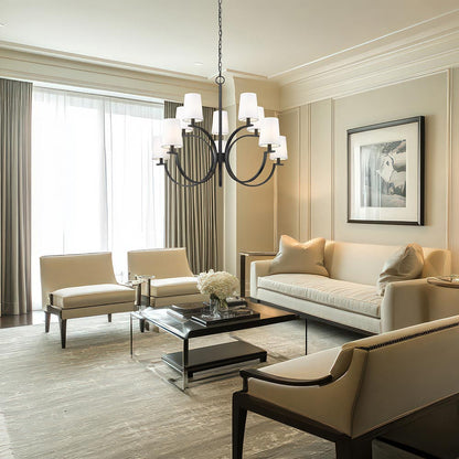 Cordelia Chandelier in living room.