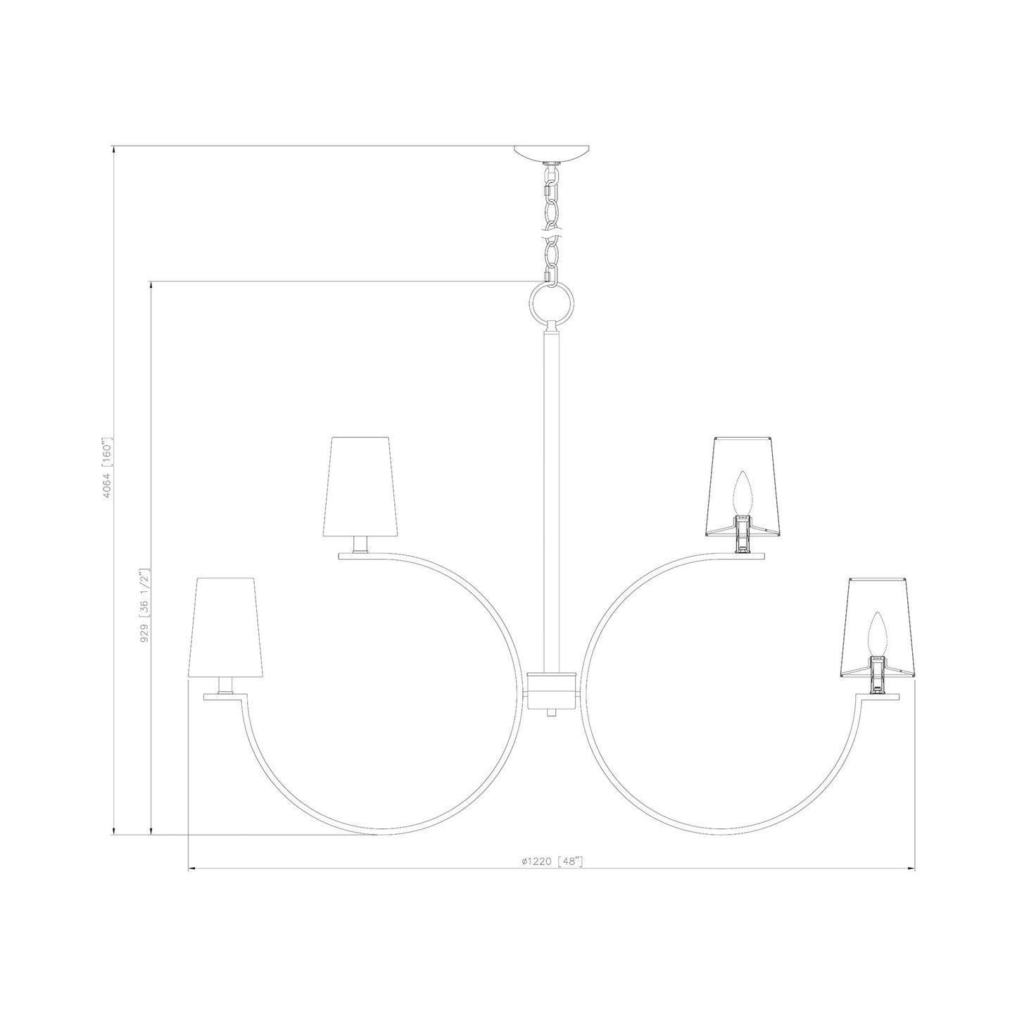 Cordelia Chandelier - line drawing.