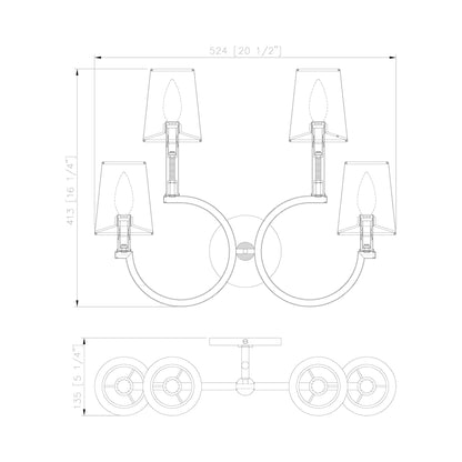 Cordelia Wall Light - line drawing.