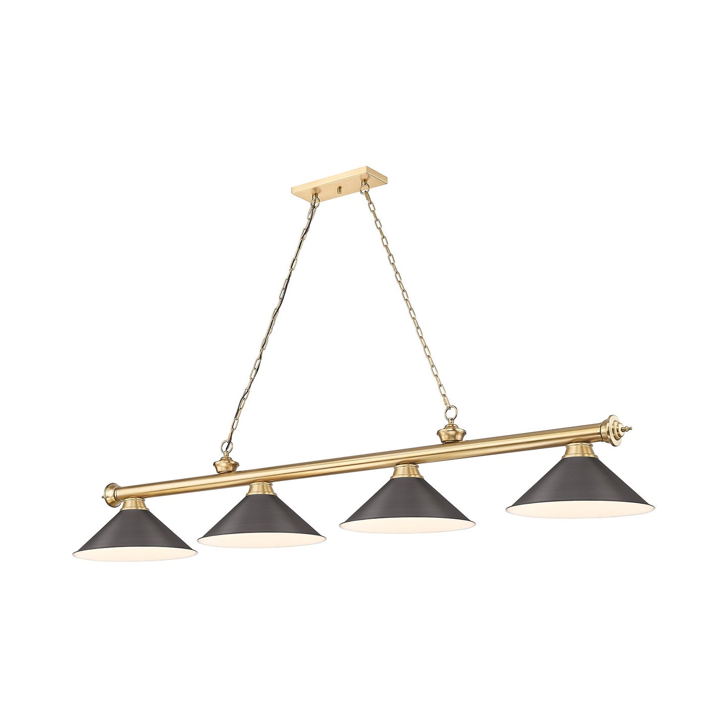 Cordon 2406-15 Billiard Pendant Light in Heritage Brass/Bronze (4-Light).