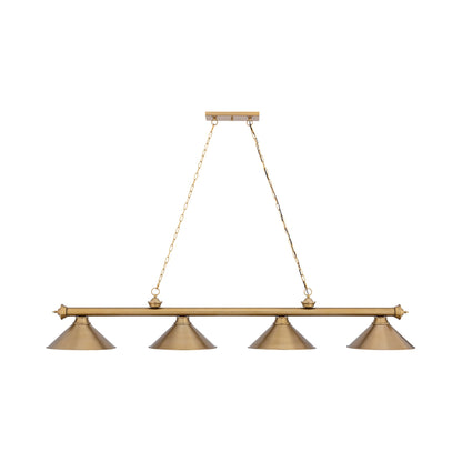 Cordon 2406-15 Billiard Pendant Light in Heritage Brass (4-Light).