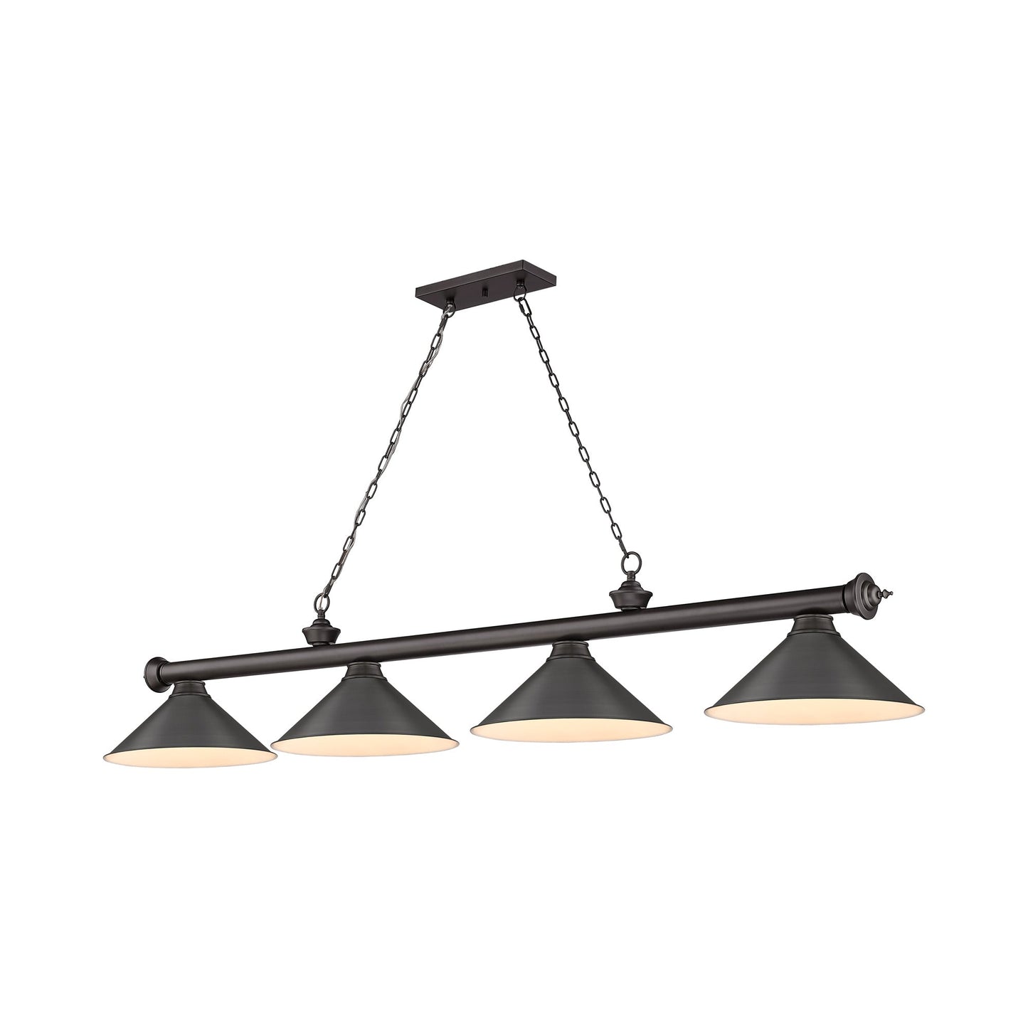 Cordon 2306-15 Billiard Pendant Light in Bronze/Bronze (4-Light).