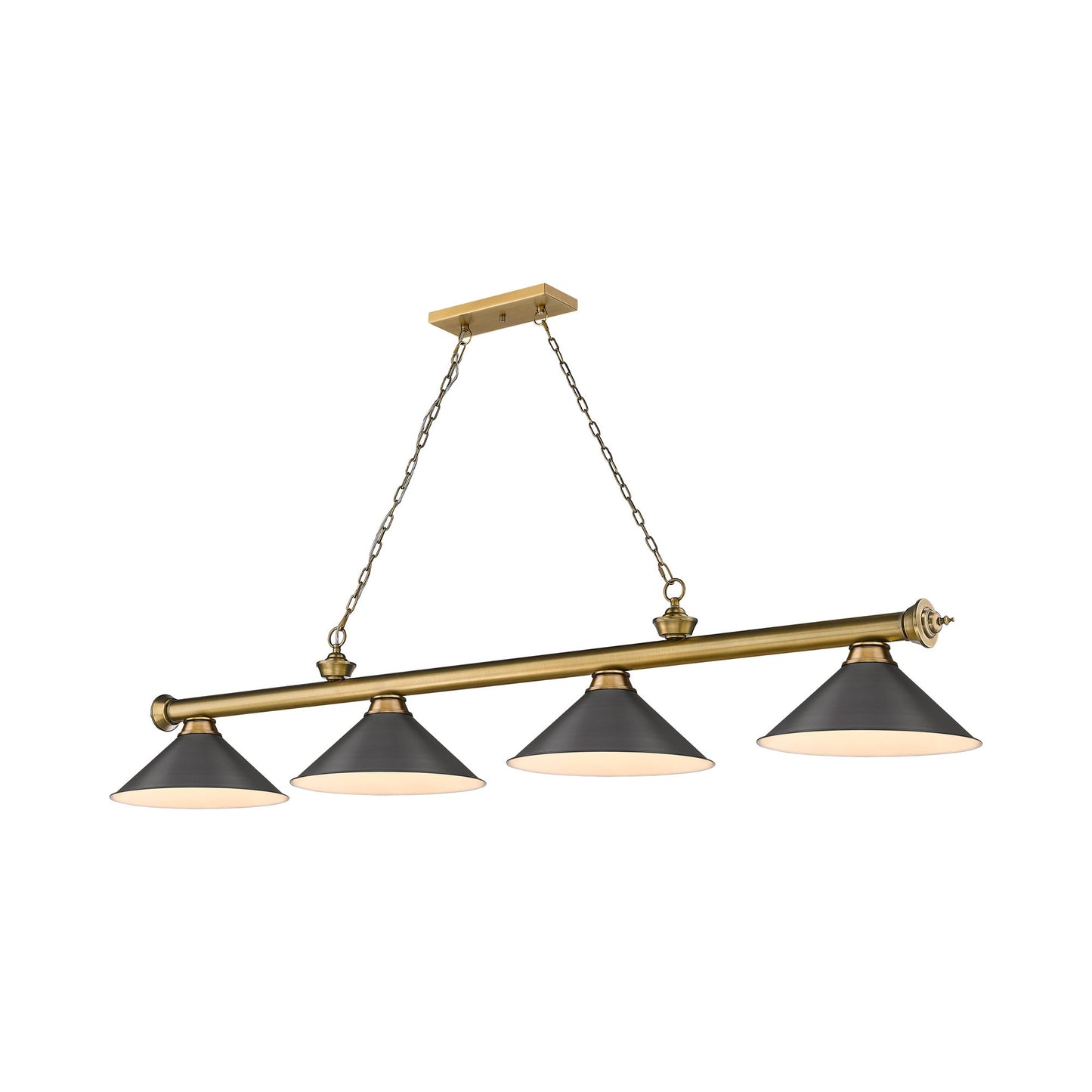 Cordon 2306-15 Billiard Pendant Light in Rubbed Brass/Bronze (4-Light).