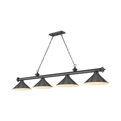 Cordon 2306-15 Billiard Pendant Light in Bronze Plate/Bronze Plate (4-Light).