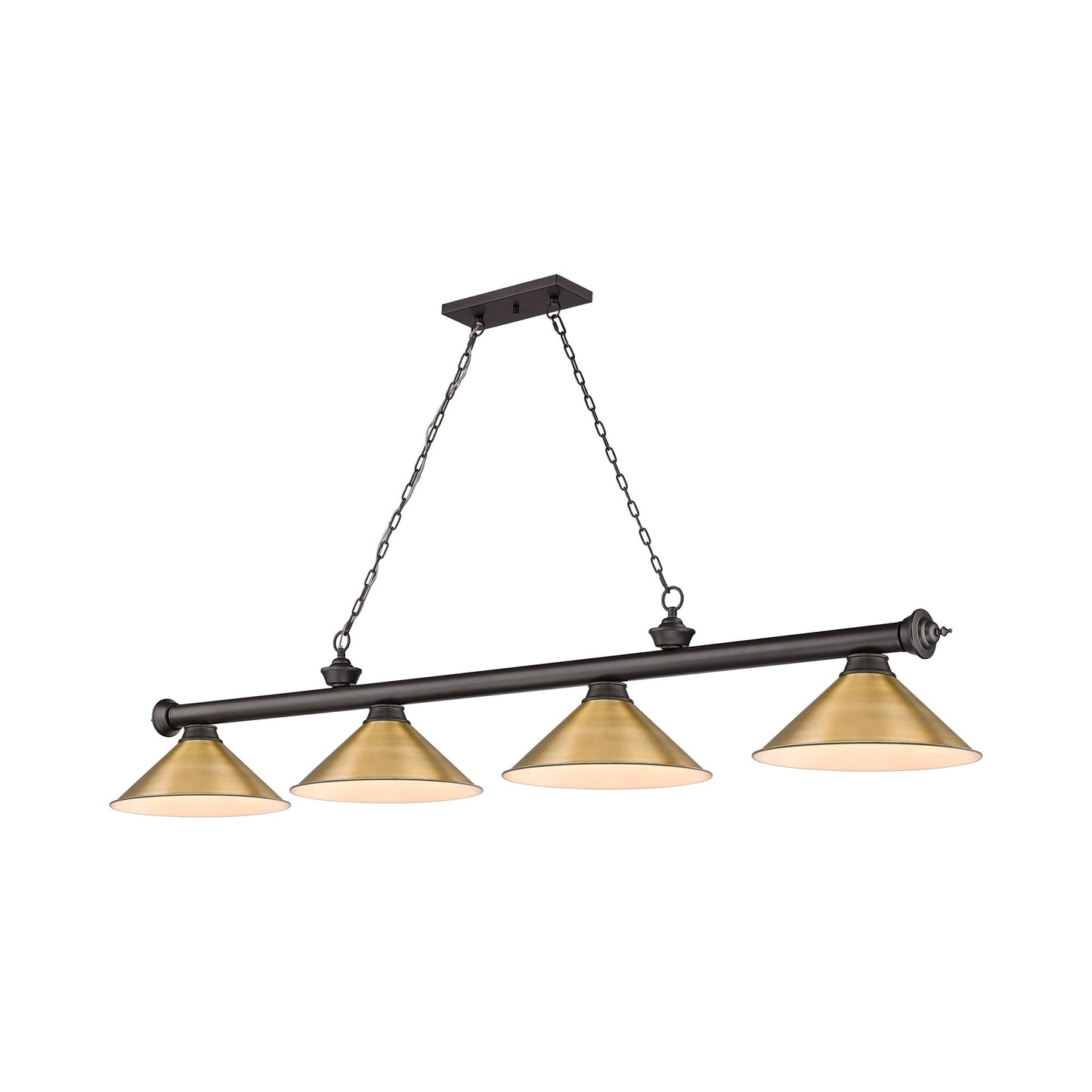 Cordon 2306-15 Billiard Pendant Light in Bronze/Rubbed Brass (4-Light).