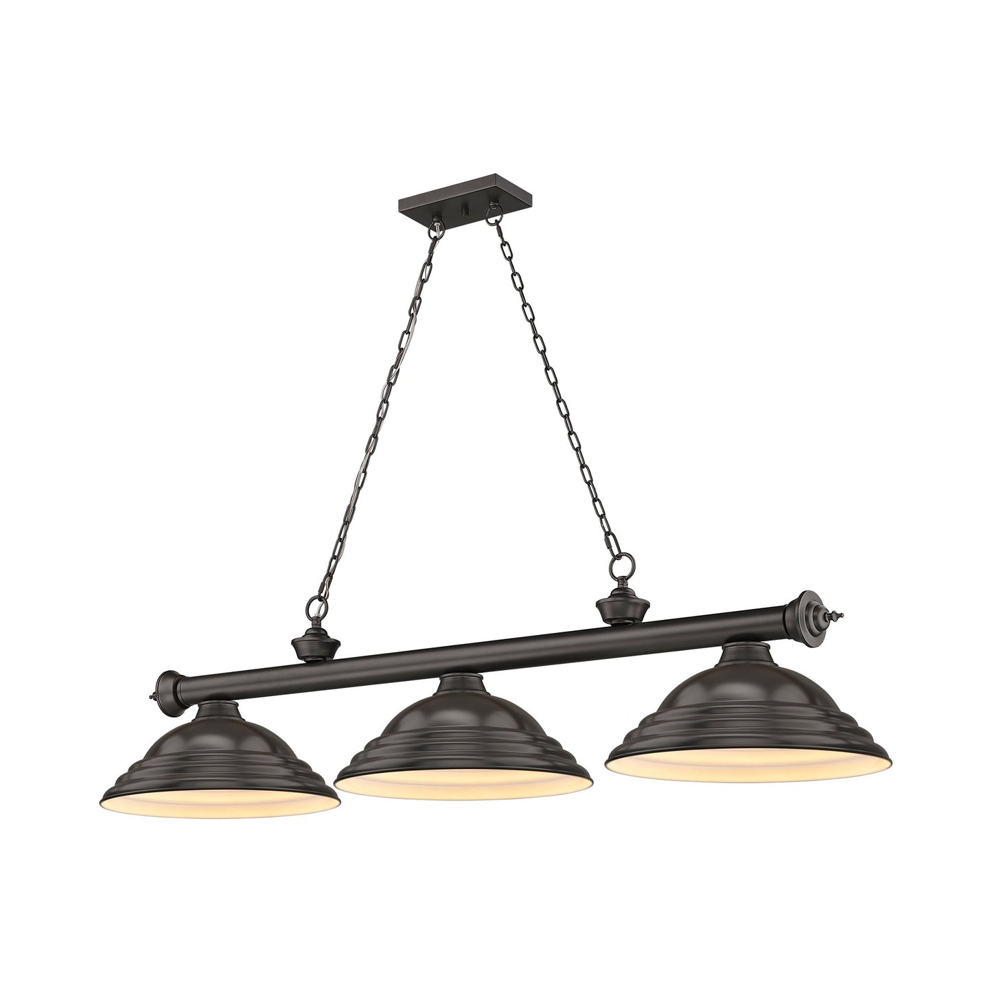 Cordon Billiard Pendant Light in Bronze/Bronze (3-Light).