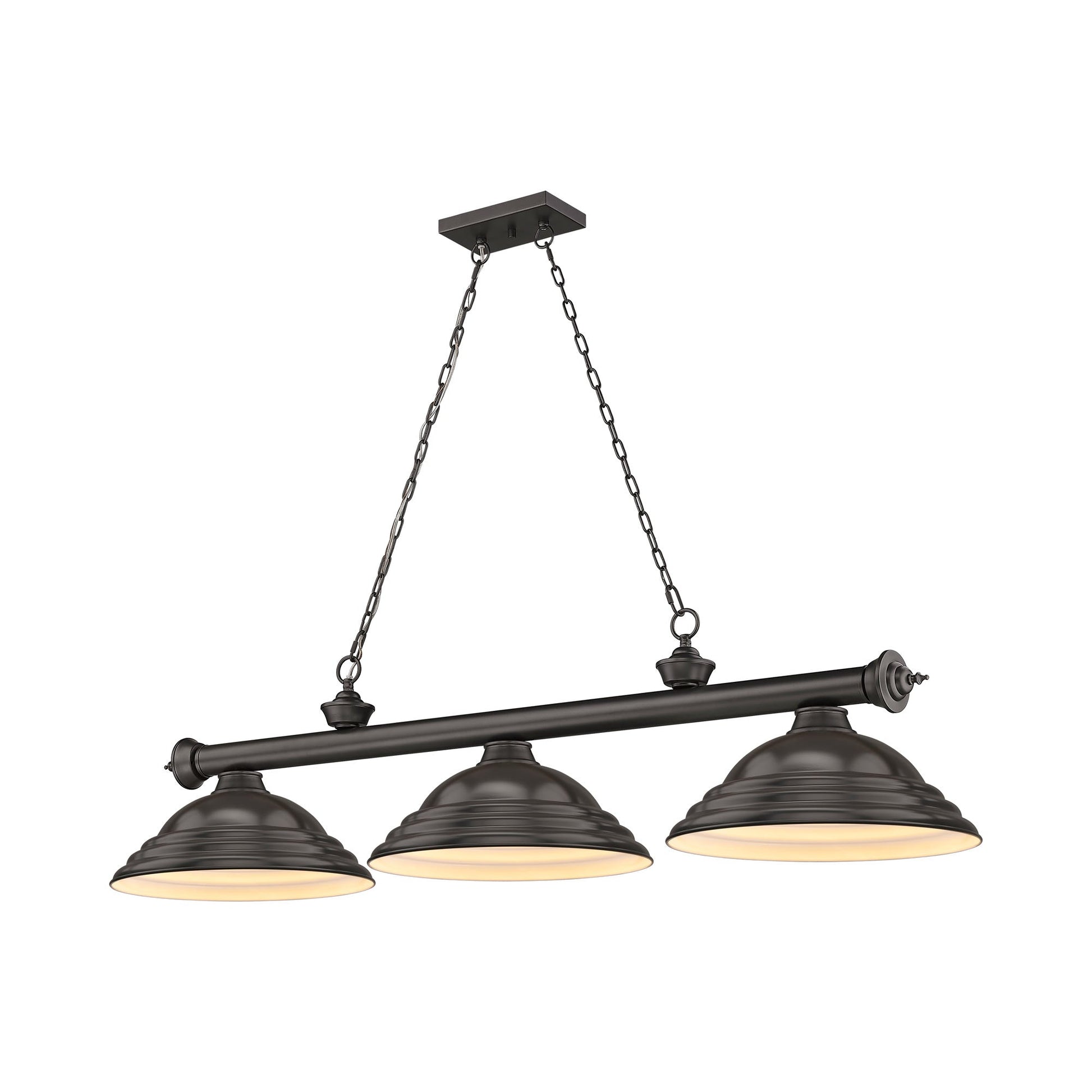 Cordon Billiard Pendant Light in Bronze/Bronze (3-Light).