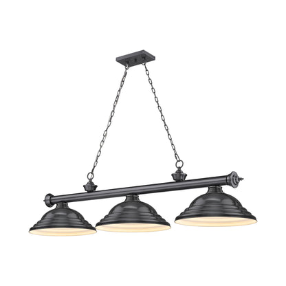 Cordon Billiard Pendant Light in Bronze Plate/Bronze Plate (3-Light).