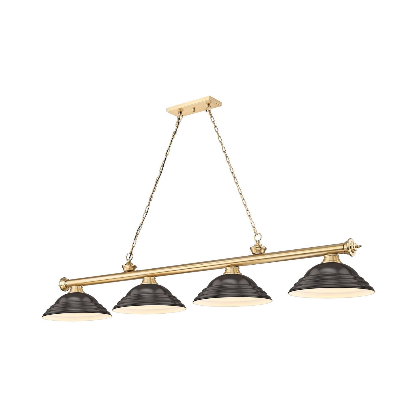 Cordon Billiard Pendant Light in Heritage Brass/Bronze (4-Light).