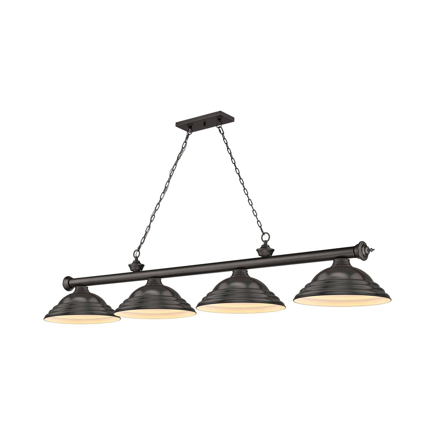 Cordon Billiard Pendant Light in Bronze/Bronze (4-Light).