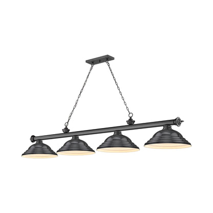 Cordon Billiard Pendant Light in Bronze Plate/Bronze Plate (4-Light).