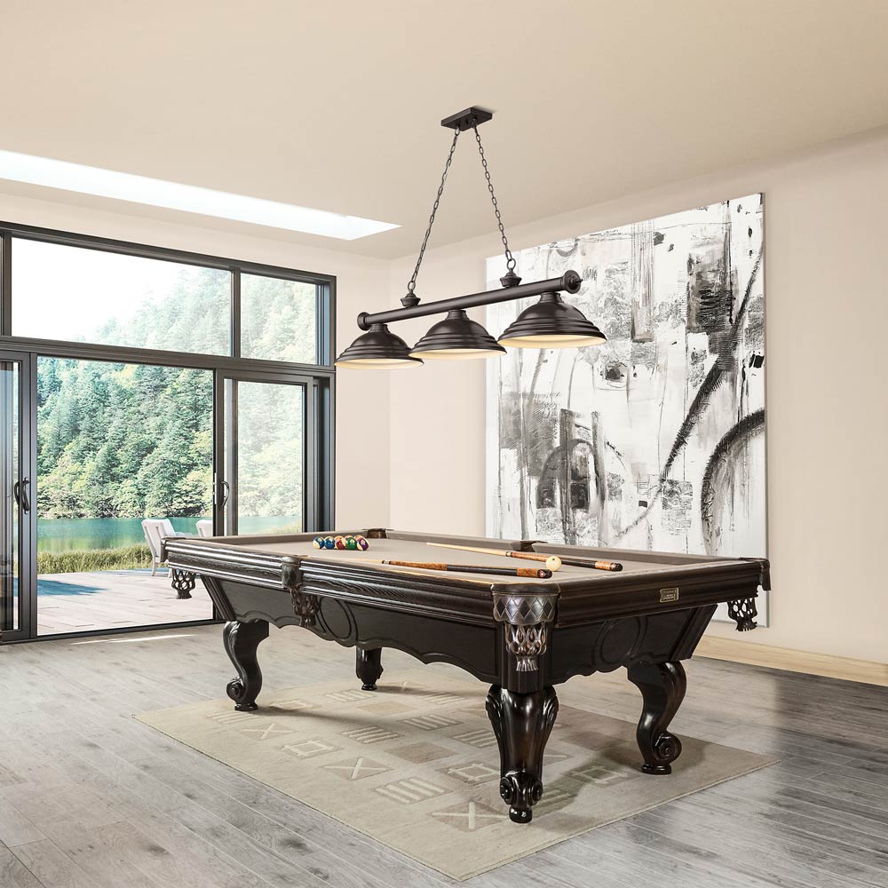 Cordon Billiard Pendant Light in game room.