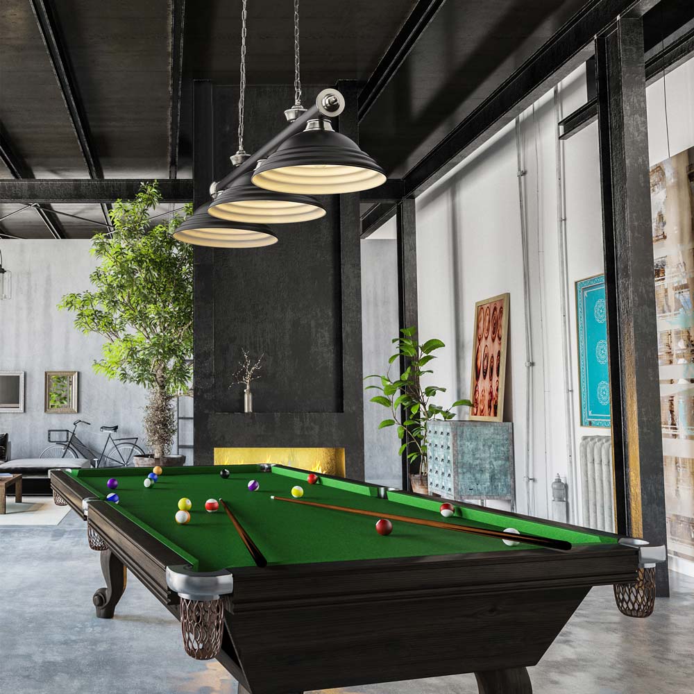 Cordon Billiard Pendant Light in game room.
