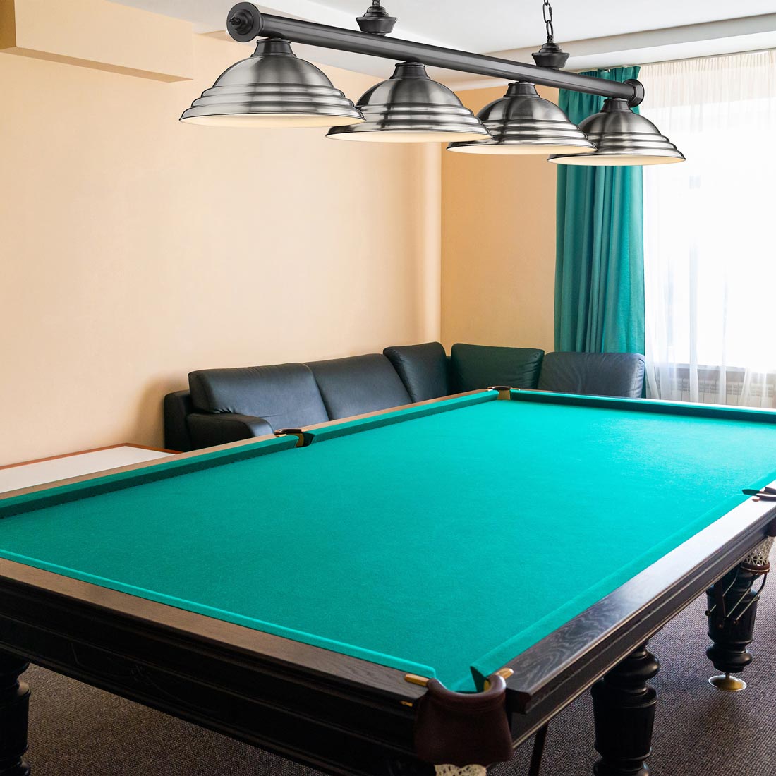 Cordon Billiard Pendant Light in game room.