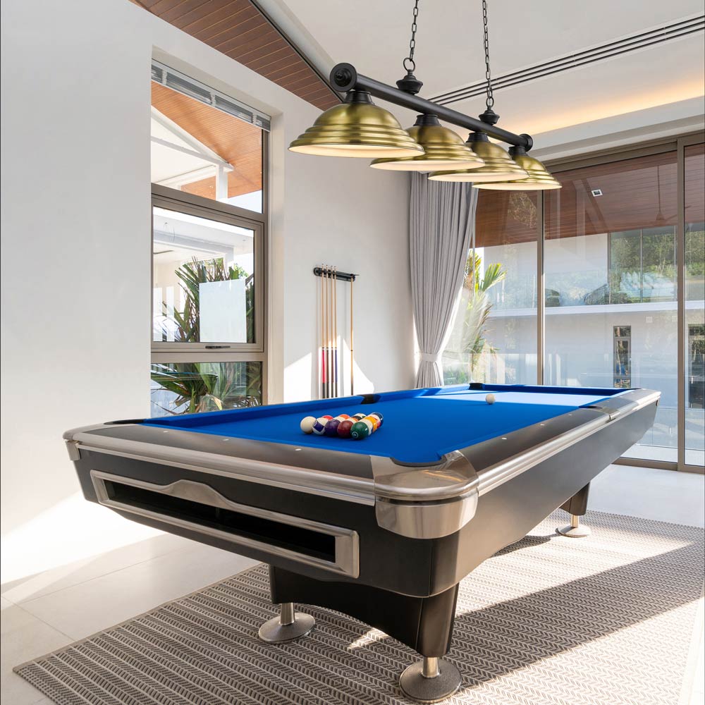 Cordon Billiard Pendant Light in game room.