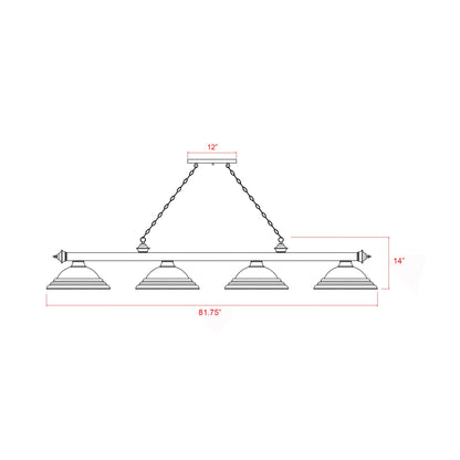 Cordon Billiard Pendant Light - line drawing.