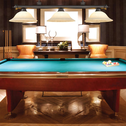 Cordon Bowl Billiard Pendant Light in game room.