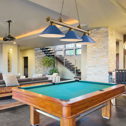 Cordon Cone Billiard Pendant Light in game room.