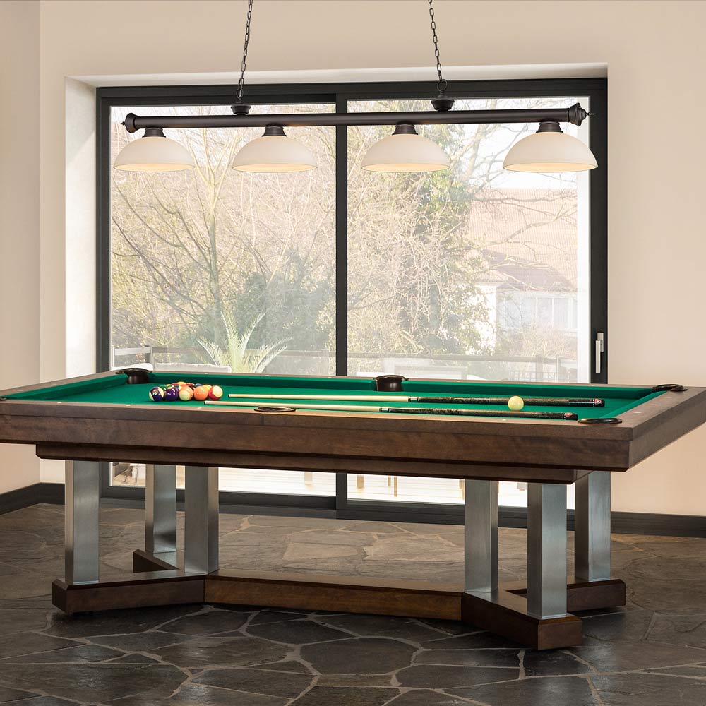 Cordon Dome Billiard Pendant Light in game room.