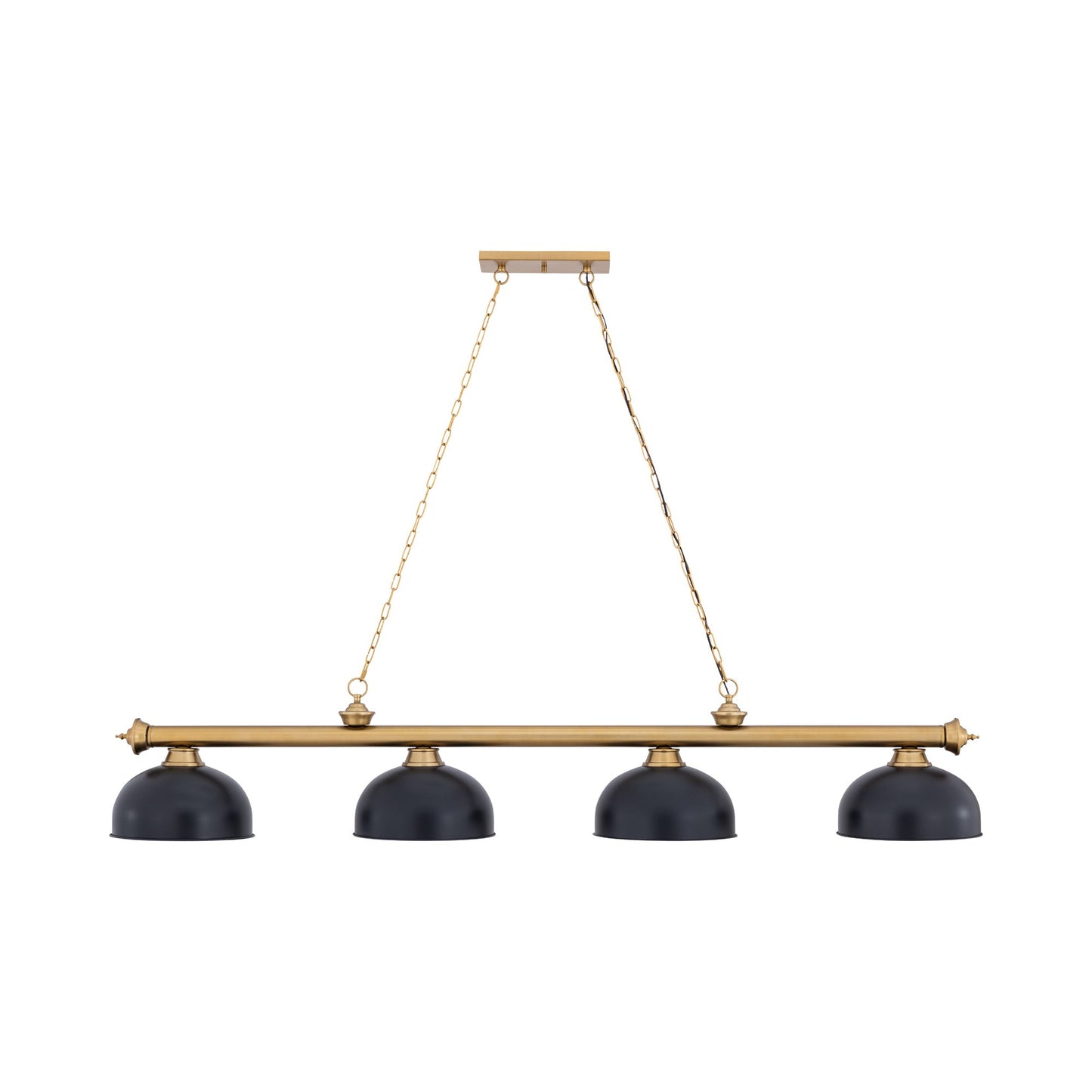 Cordon Dome Steel Billiard Pendant Light in Matte Black (4-Light/14.25-Inch).