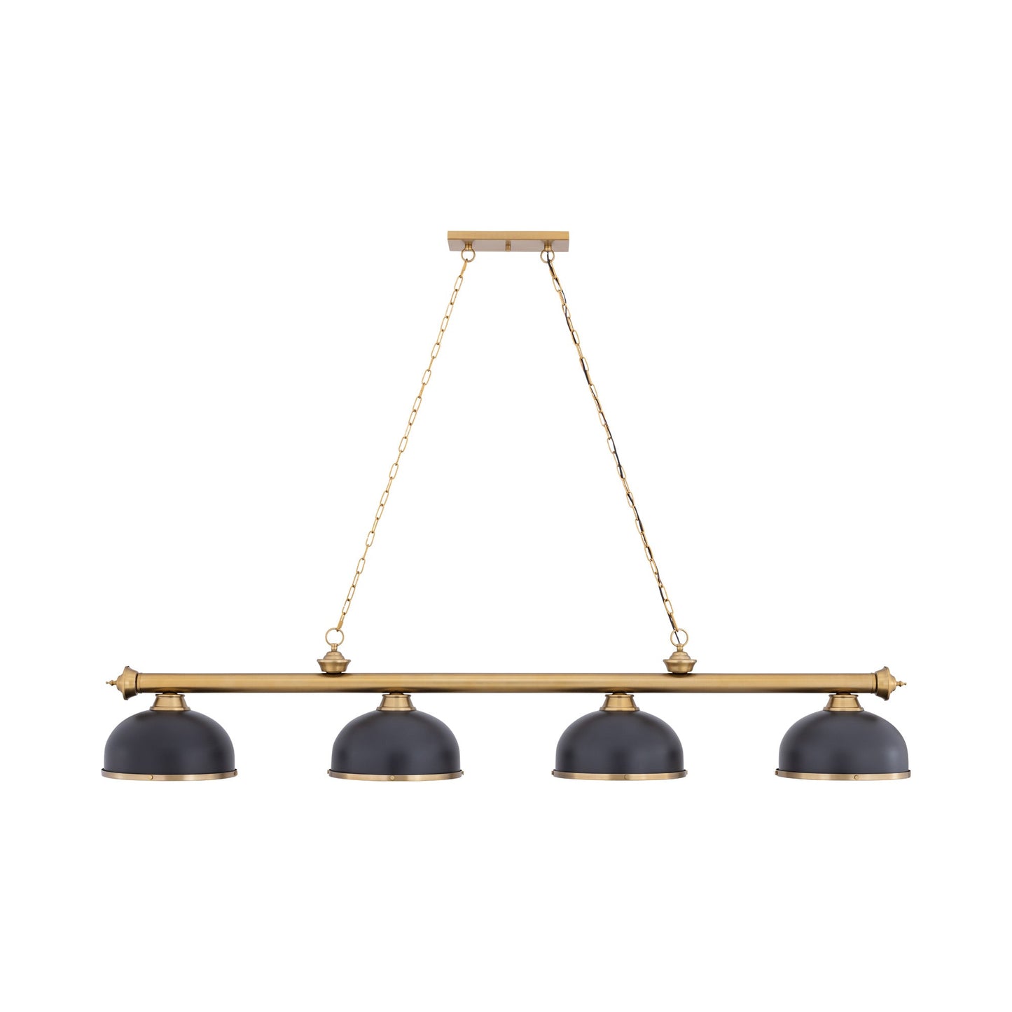 Cordon Dome Steel Billiard Pendant Light in Bronze/Heritage Brass (4-Light/14.5-Inch).