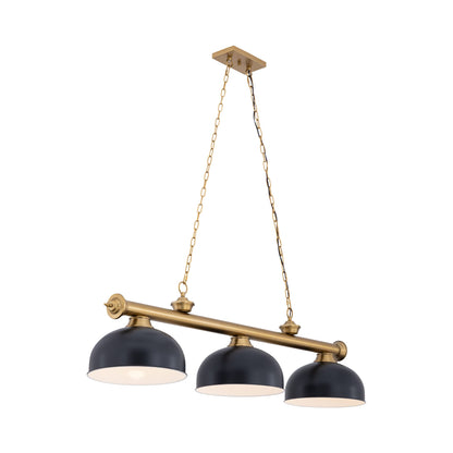 Cordon Dome Steel Billiard Pendant Light in Detail.