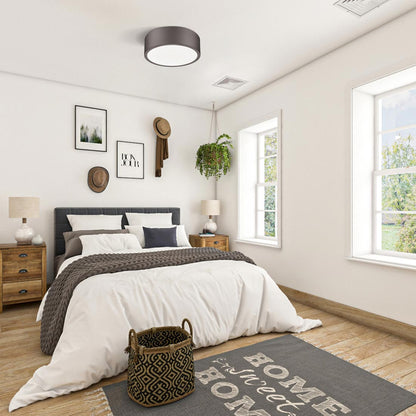 Coronado LED Flush Mount Ceiling Light in bedroom.