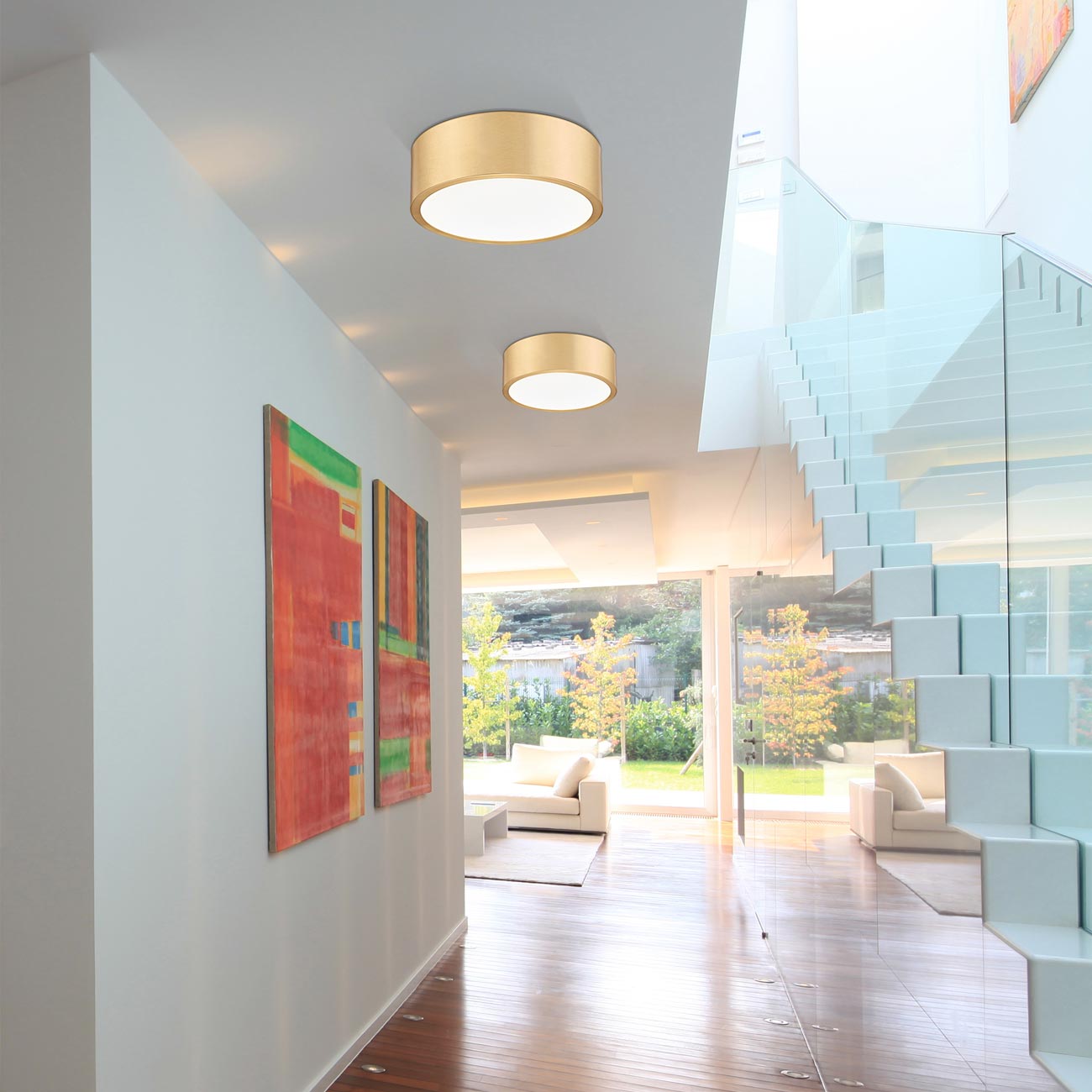 Coronado LED Flush Mount Ceiling Light in living room.
