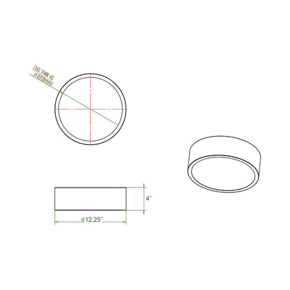 Coronado LED Flush Mount Ceiling Light - line drawing.