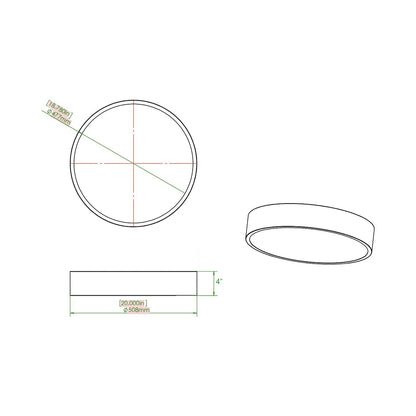 Coronado LED Flush Mount Ceiling Light - line drawing.