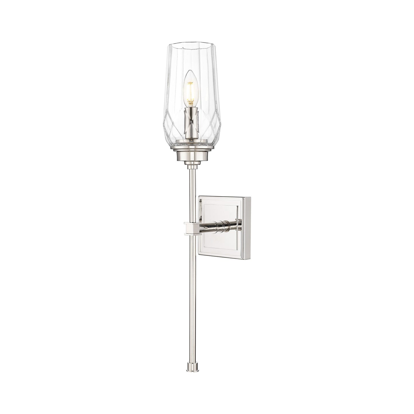 Cosmo Wall Light in Polished Nickel.