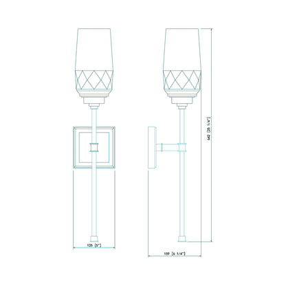 Cosmo Wall Light - line drawing.