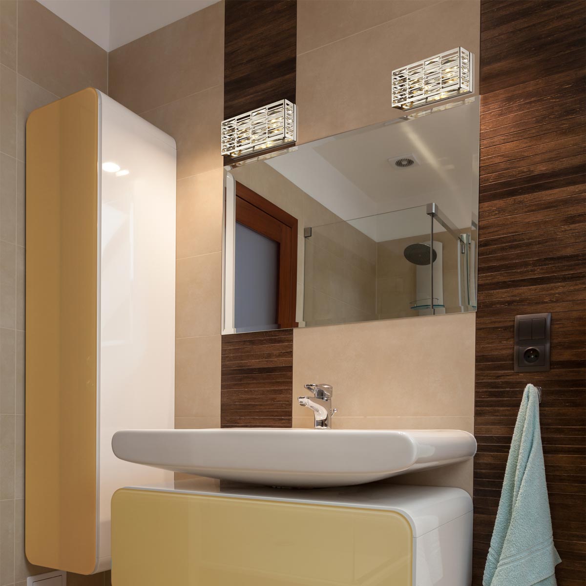 Cronise Bath Vanity Light in bathroom.