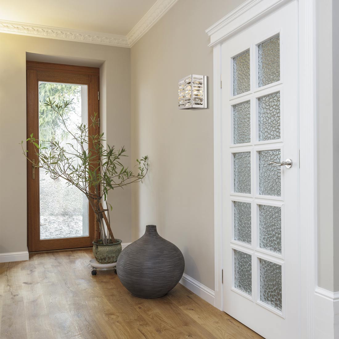 Cronise Rectangular Wall Light in living room.
