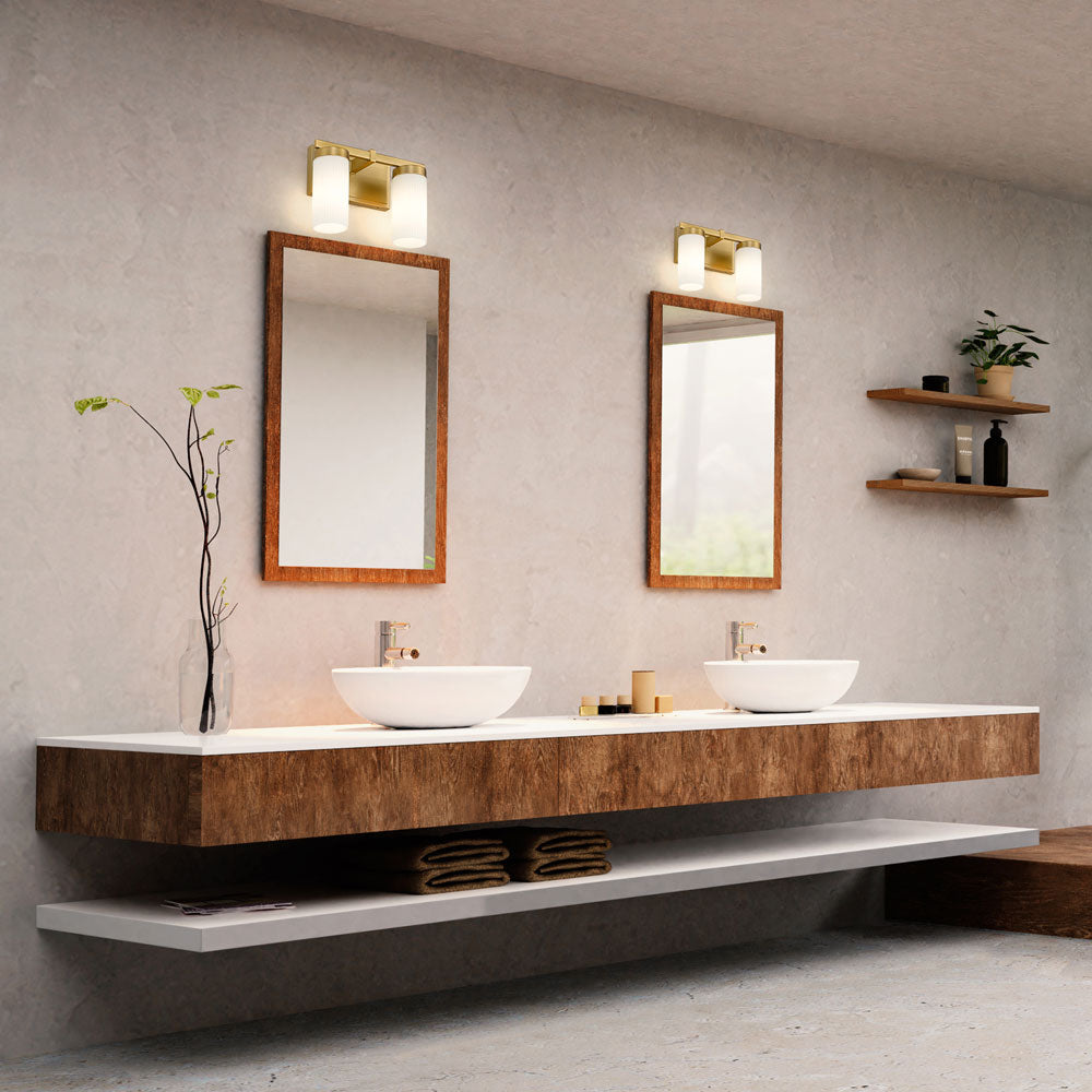 Danica Bath Vanity Light in bathroom.