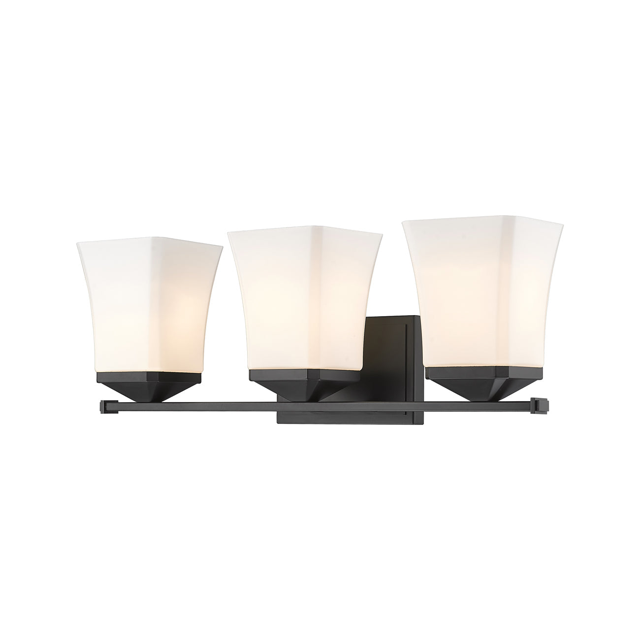 Darcy Bath Vanity Light in Matte Black (3-Light).