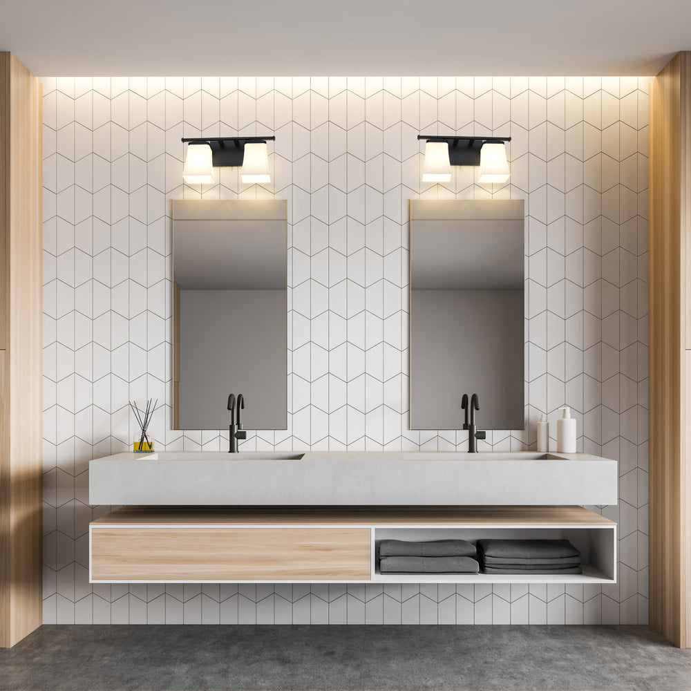 Darcy Bath Vanity Light in bathroom.